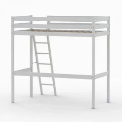 Le Quai Des Affaires Lit Mezzanine STUDIO 90x200 + 1 Sommier / Blanc -magasin Vente-unique lit mezzanine studio 90x200 1 sommier blanc 10950306 28599602 1140x1140