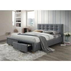 magasin Vente-unique -magasin Vente-unique lit rembourre 2 places 160 cm x 200 cm avec tiroirs gris 11034248 277496 6 1140x1140
