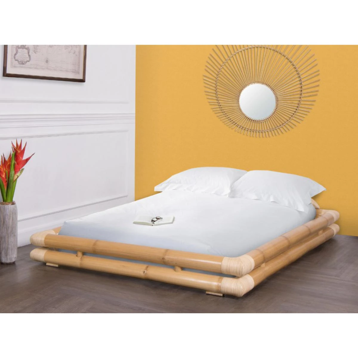 Vente-unique Lit 140 X 190 Cm - Bambou - Coloris : Naturel - TURION 4 Vente-unique Lit 140 X 190 Cm - Bambou - Coloris : Naturel - TURION – Image 2