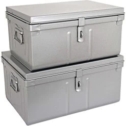 PIERRE HENRY Lot De 2 Coffres En Métal Habitat Alu.