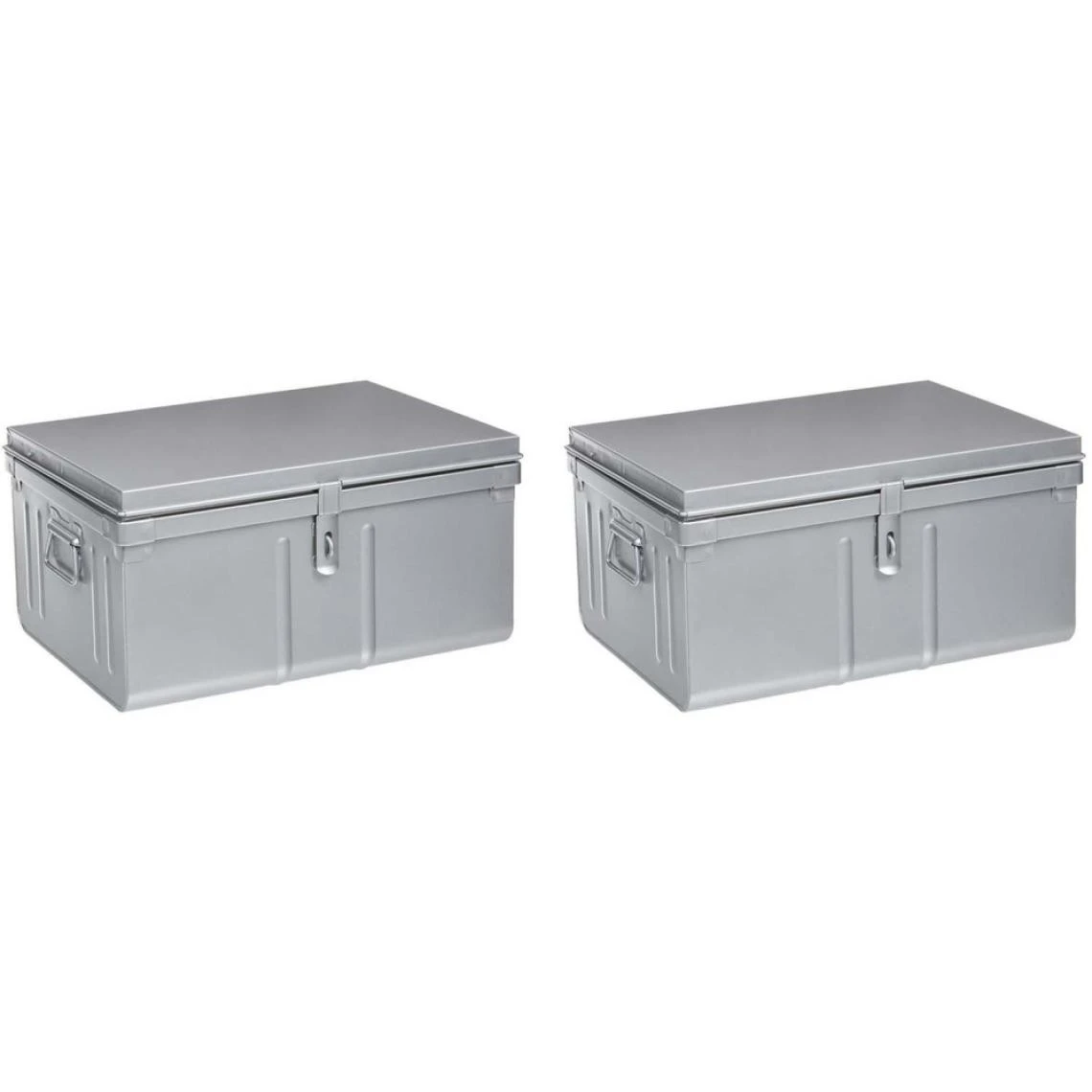 PIERRE HENRY Lot De 2 Coffres En Métal Habitat Alu. 5 PIERRE HENRY Lot De 2 Coffres En Métal Habitat Alu. – Image 3