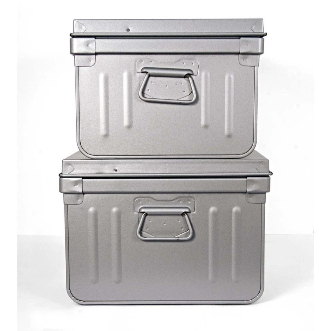 PIERRE HENRY Lot De 2 Coffres En Métal Habitat Alu. 6 PIERRE HENRY Lot De 2 Coffres En Métal Habitat Alu. – Image 4