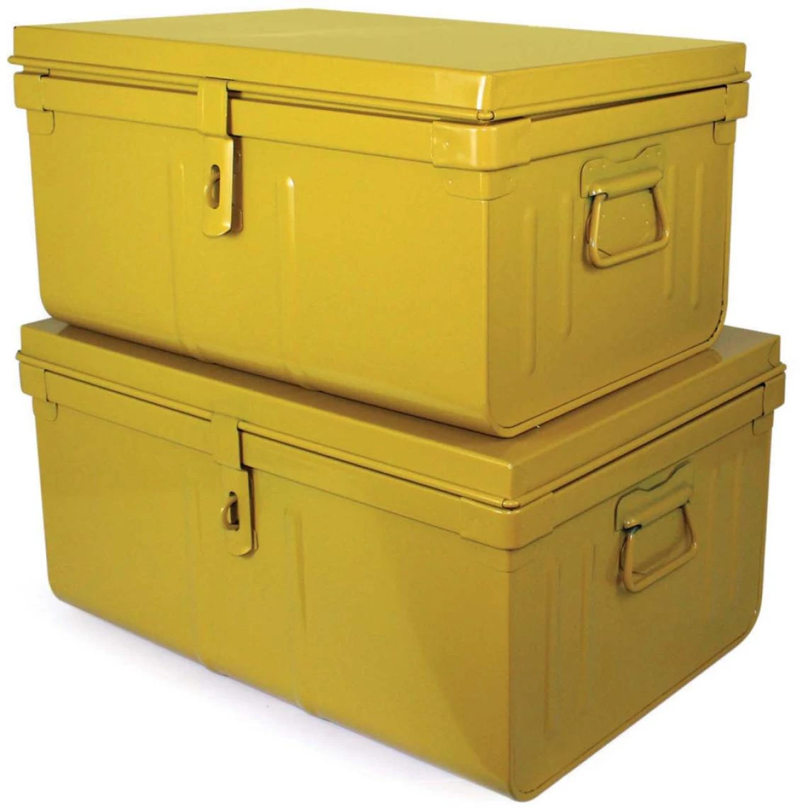 PIERRE HENRY Lot De 2 Coffres En Métal Habitat Miel. 6 PIERRE HENRY Lot De 2 Coffres En Métal Habitat Miel. – Image 4