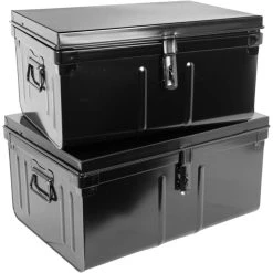 PIERRE HENRY Lot De 2 Coffres En Métal Habitat Noir.