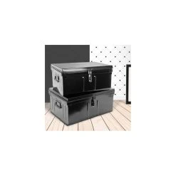 PIERRE HENRY Lot De 2 Coffres En Métal Habitat Noir. 7 PIERRE HENRY Lot De 2 Coffres En Métal Habitat Noir. -magasin Vente-unique lot de 2 coffres en metal habitat noir 14063996 39052460 1140x1140