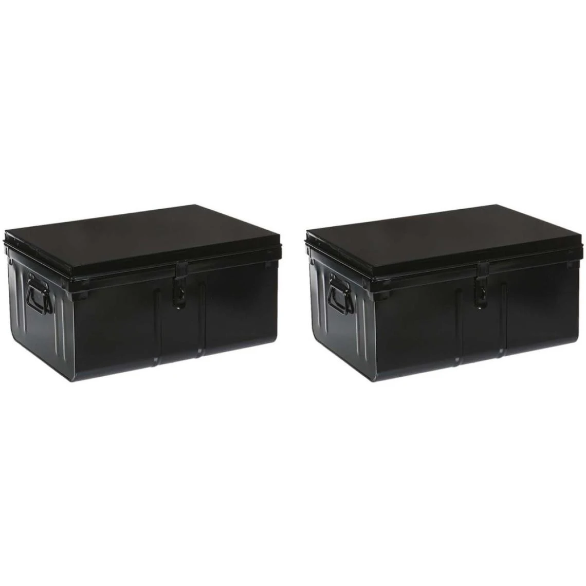 PIERRE HENRY Lot De 2 Coffres En Métal Habitat Noir. 5 PIERRE HENRY Lot De 2 Coffres En Métal Habitat Noir. – Image 3