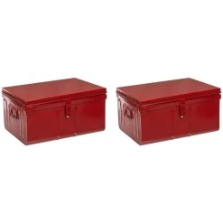 PIERRE HENRY Lot De 2 Coffres En Métal Habitat Rouge. 7 PIERRE HENRY Lot De 2 Coffres En Métal Habitat Rouge. -magasin Vente-unique lot de 2 coffres en metal habitat rouge 14064002 39052486 1140x1140