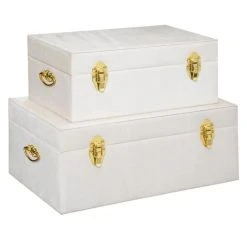 Pp No Name Lot De 2 Malles Déco Midnight Garden 49cm Ivoire