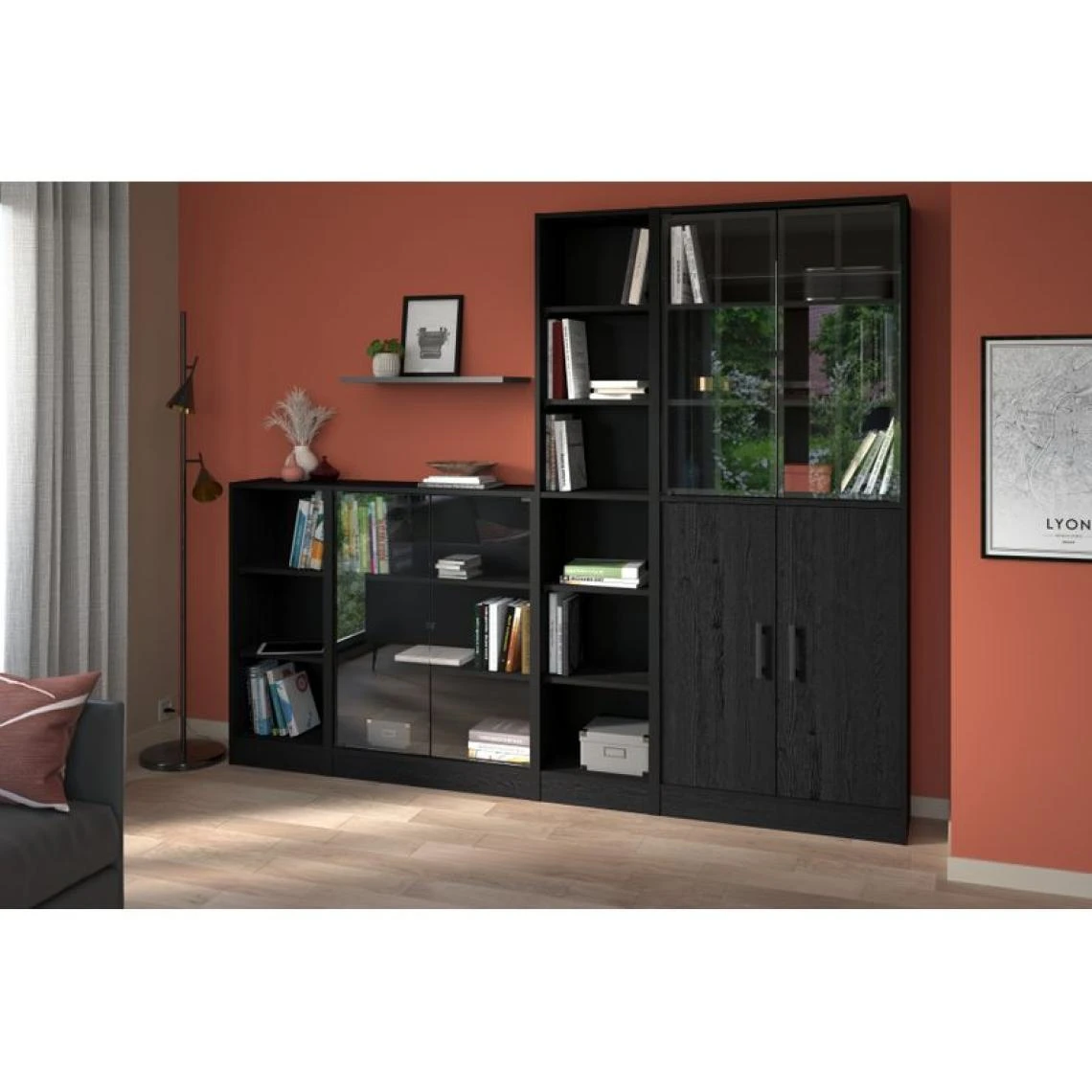 BUT Lot De 2 Portes Verre MAYENCE Noir 4 BUT Lot De 2 Portes Verre MAYENCE Noir – Image 2