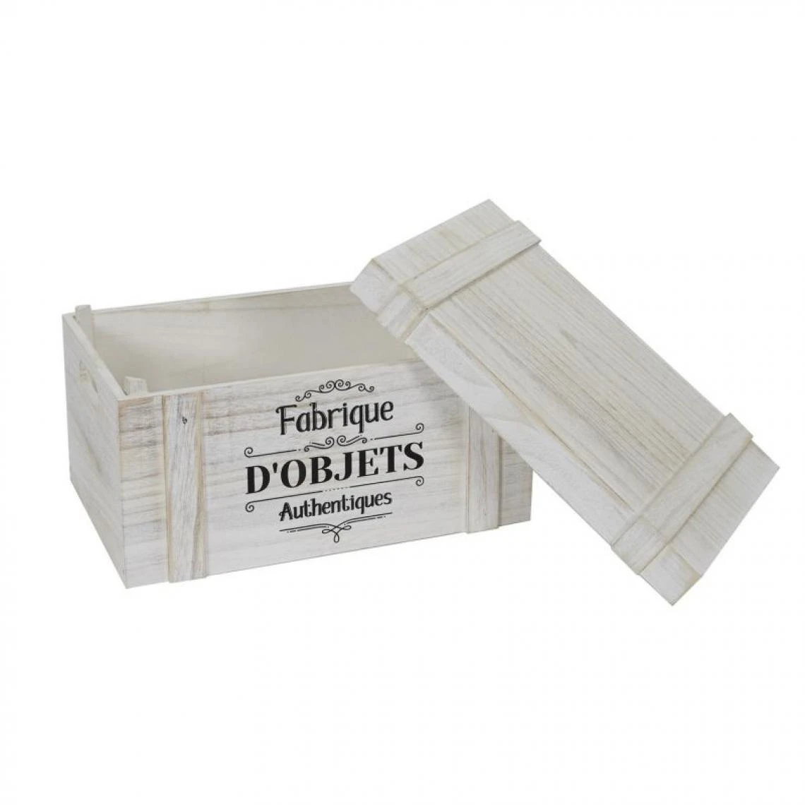 The Home Deco Factory Set De 3 Malles En Bois Authentique. 4 The Home Deco Factory Set De 3 Malles En Bois Authentique. – Image 2