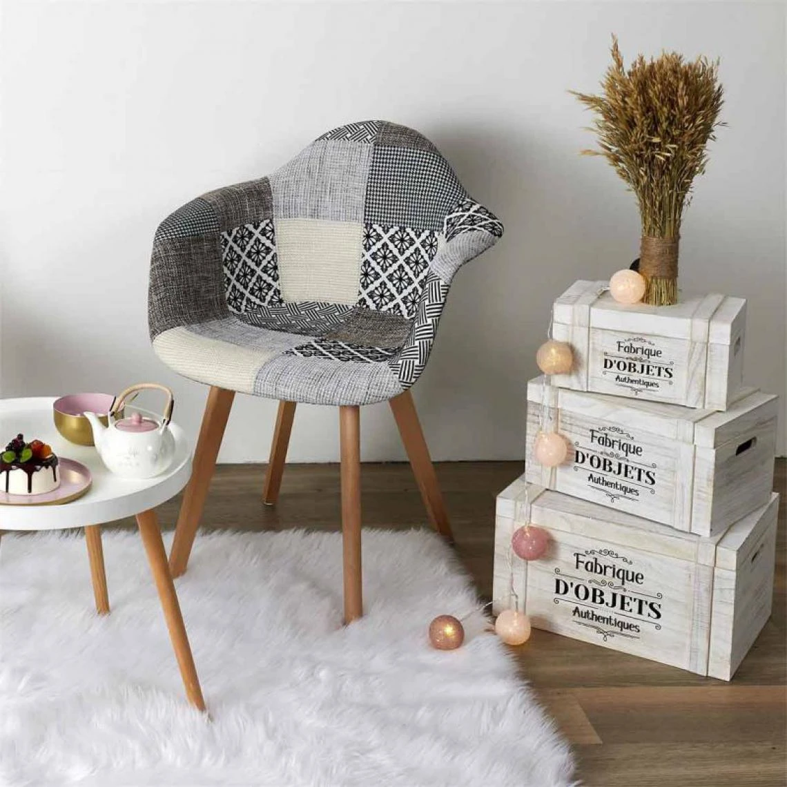 The Home Deco Factory Set De 3 Malles En Bois Authentique. 6 The Home Deco Factory Set De 3 Malles En Bois Authentique. – Image 4