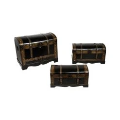 Atmosphera, Createur D'Interieur Lot De 3 Malles British Bois Atmosphera