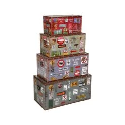 Atmosphera, Createur D'Interieur Malles Décor City Lot De 4 Atmosphera