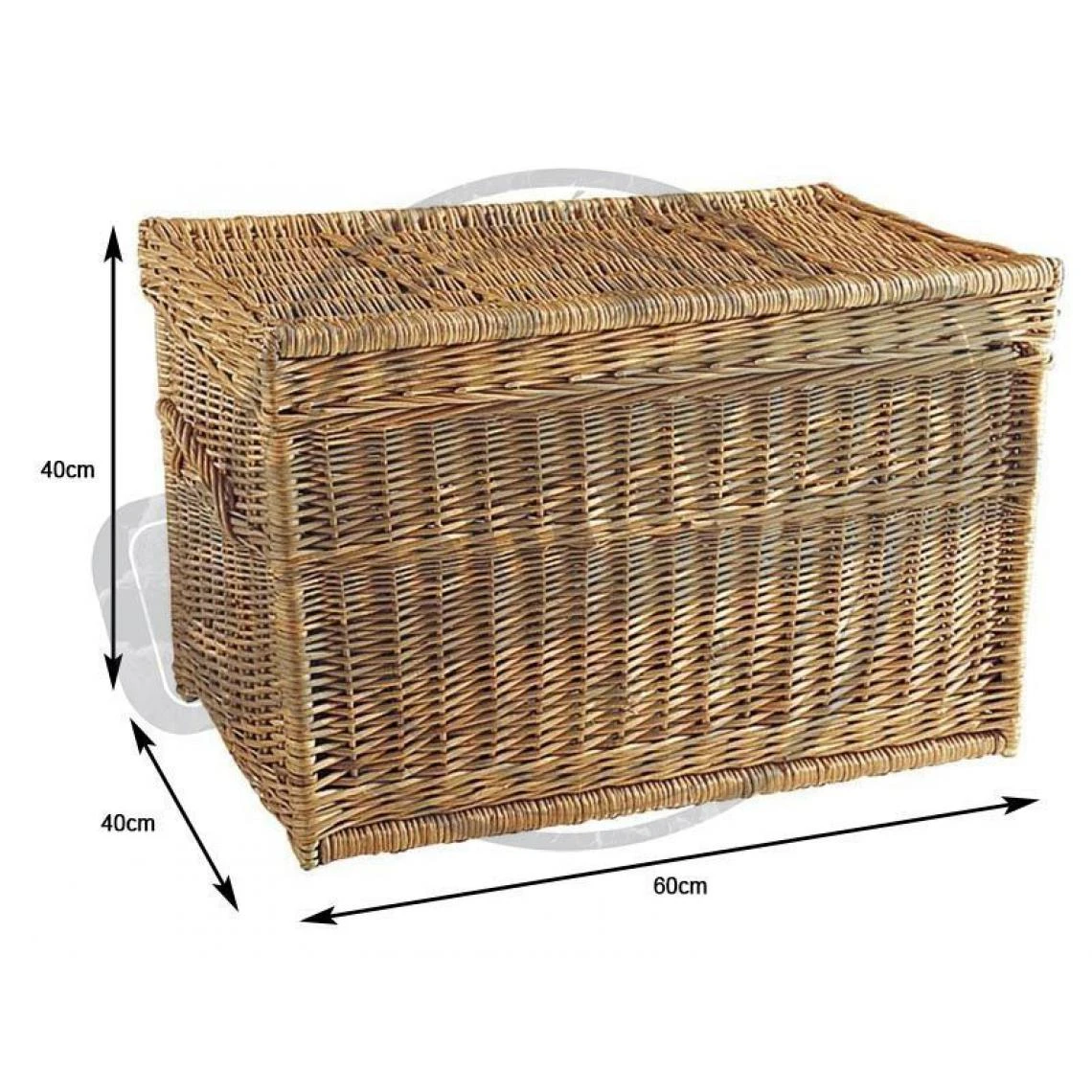 Aubry Gaspard Malle De Rangement En Osier Buff 60 X 40 X 40 Cm. 4 Aubry Gaspard Malle De Rangement En Osier Buff 60 X 40 X 40 Cm. – Image 2