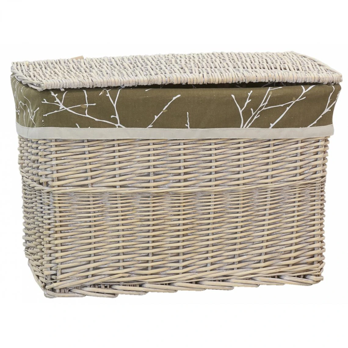 Aubry Gaspard Malle En Osier Et Doublure Florale. 3 Aubry Gaspard Malle En Osier Et Doublure Florale.