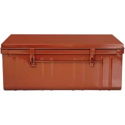 PIERRE HENRY Malle Habitat En Acier 95 Litres Terracotta. -magasin Vente-unique malle habitat en acier 95 litres terracotta 14063990 39052436 1140x1140