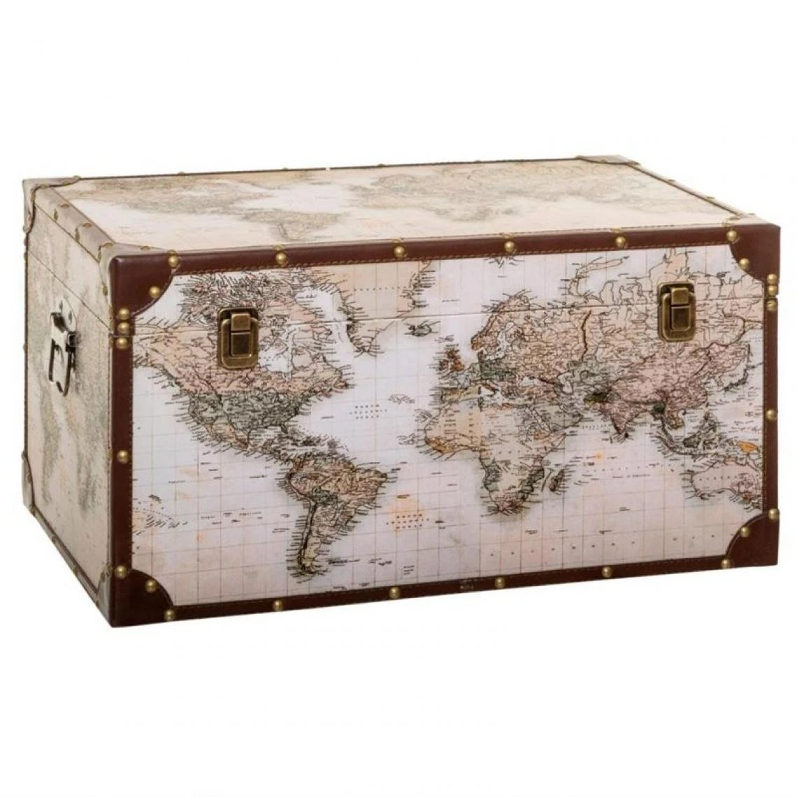 Atmosphera, Createur D'Interieur Malles Mappemonde - Lot De 4 - Atmosphera 4 Atmosphera, Createur D'Interieur Malles Mappemonde - Lot De 4 - Atmosphera – Image 2