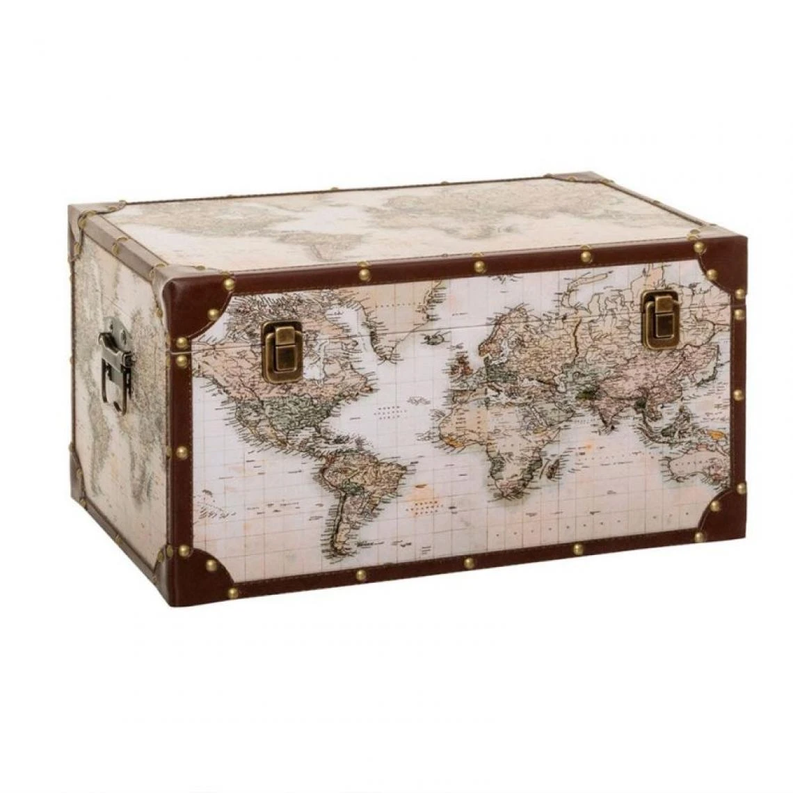 Atmosphera, Createur D'Interieur Malles Mappemonde - Lot De 4 - Atmosphera 5 Atmosphera, Createur D'Interieur Malles Mappemonde - Lot De 4 - Atmosphera – Image 3