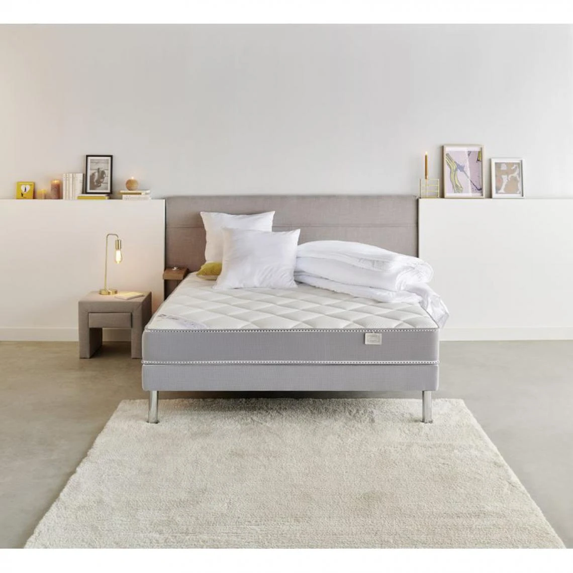 Matelas + Sommier 140x190 Cm SIMMONS + 2 Oreillers + Couette TRENDY 4 Matelas + Sommier 140x190 Cm SIMMONS + 2 Oreillers + Couette TRENDY – Image 2