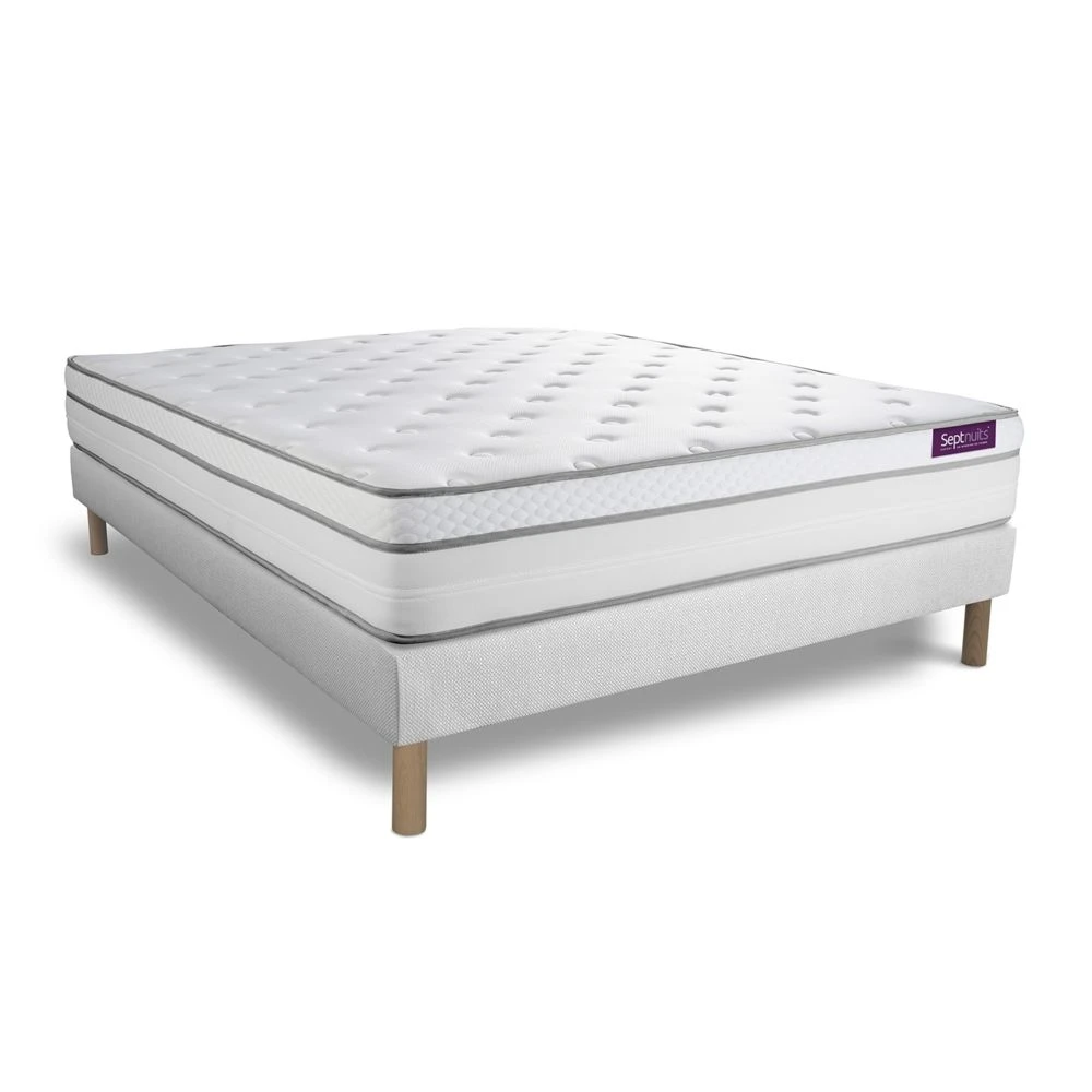 SEPTNUITS Matelas + Sommier 140x190 Memo Luxe Ressorts Ensachés + Mémoire De F... 4 SEPTNUITS Matelas + Sommier 140x190 Memo Luxe Ressorts Ensachés + Mémoire De F... – Image 2