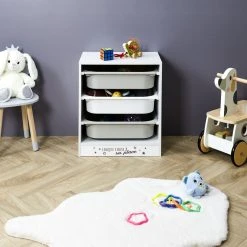 TOILINUX Meuble De Rangement Enfant Tidy à 3 Bacs - Gris Et Blanc -magasin Vente-unique meuble de rangement enfant tidy a 3 bacs gris et blanc 11046572 28859210 1140x1140