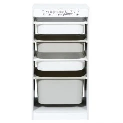 TOILINUX Meuble De Rangement Enfant Tidy à 4 Bacs - Gris Et Blanc 7 TOILINUX Meuble De Rangement Enfant Tidy à 4 Bacs - Gris Et Blanc -magasin Vente-unique meuble de rangement enfant tidy a 4 bacs gris et blanc 11046570 28859198 1140x1140