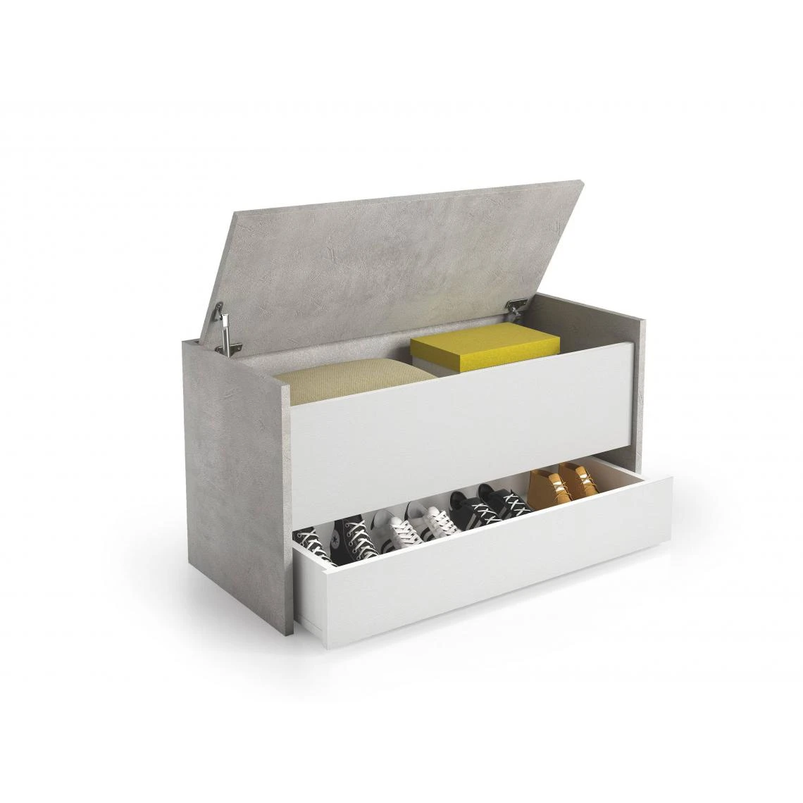 ALTER Meuble D'entrée Moderne Avec étagère à Chaussures, 100% Ma... 4 ALTER Meuble D'entrée Moderne Avec étagère à Chaussures, 100% Ma... – Image 2