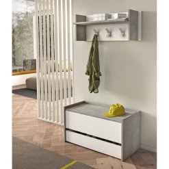 ALTER Meuble D'entrée Moderne Avec étagère à Chaussures, 100% Ma... 7 ALTER Meuble D'entrée Moderne Avec étagère à Chaussures, 100% Ma... -magasin Vente-unique meuble dentre moderne avec tagre chaussures 100 made in italy coffre avec deux conteneurs cm 90x40h46 couleur blanc et bton 11157974 29194442 1140x1140