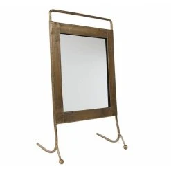 L'Héritier Du Temps Miroir à Poser Glace Rectangulaire En Acier Verni Et Encadrement Lait...