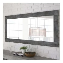 HAPPYMOBILI Miroir Mural Design Gris Foncé SERENA