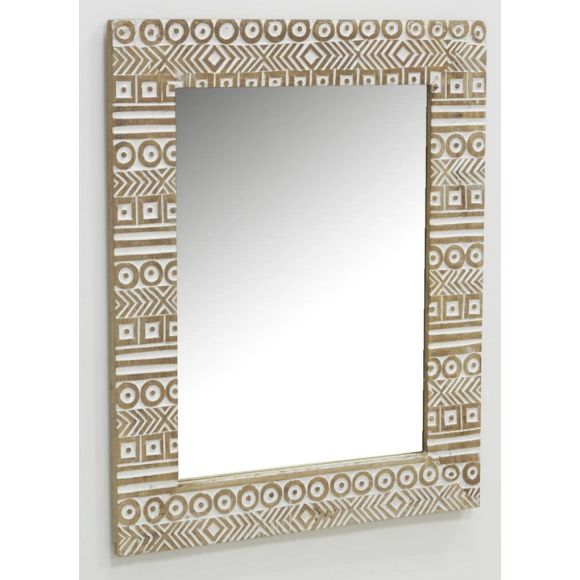 Aubry Gaspard Miroir Aztèque En Manguier Sculpté Et Blanchi. 6 Aubry Gaspard Miroir Aztèque En Manguier Sculpté Et Blanchi. – Image 4