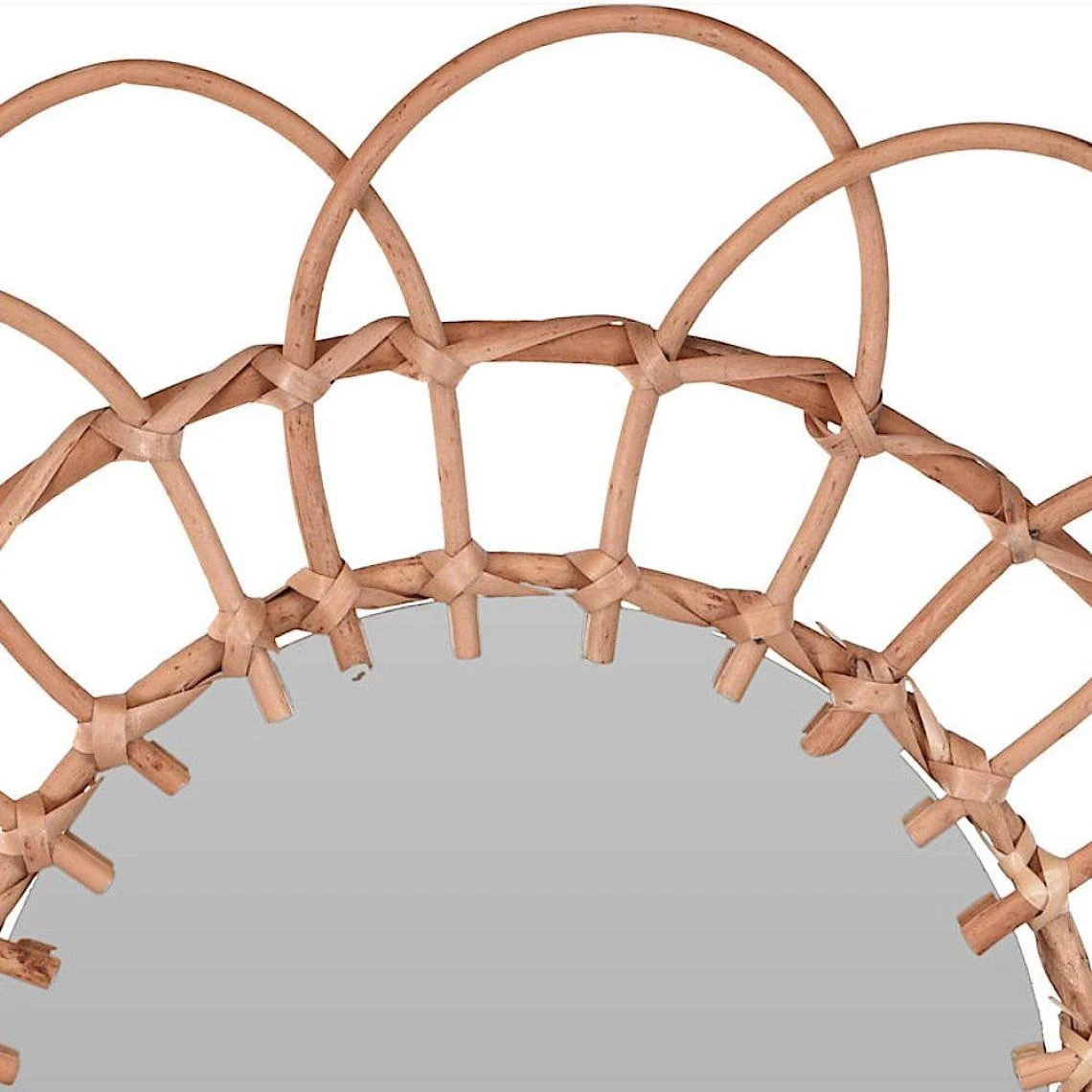 Other Miroir Boho Tressé En Osier Dans Un Cadre En Osier, Rond 49 Cm 6 Other Miroir Boho Tressé En Osier Dans Un Cadre En Osier, Rond 49 Cm – Image 4