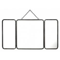 Vente-unique Miroir De Barbier Vintage En Métal CERRONE - L. 60 X H. 112 Cm - Gris...