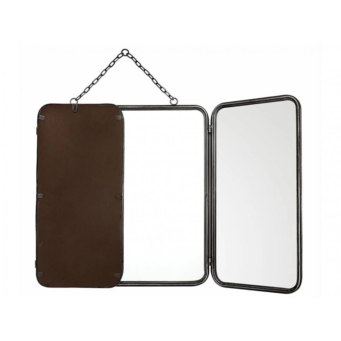 Vente-unique Miroir De Barbier Vintage En Métal CERRONE - L. 60 X H. 112 Cm - Gris... 6 Vente-unique Miroir De Barbier Vintage En Métal CERRONE - L. 60 X H. 112 Cm - Gris... – Image 4