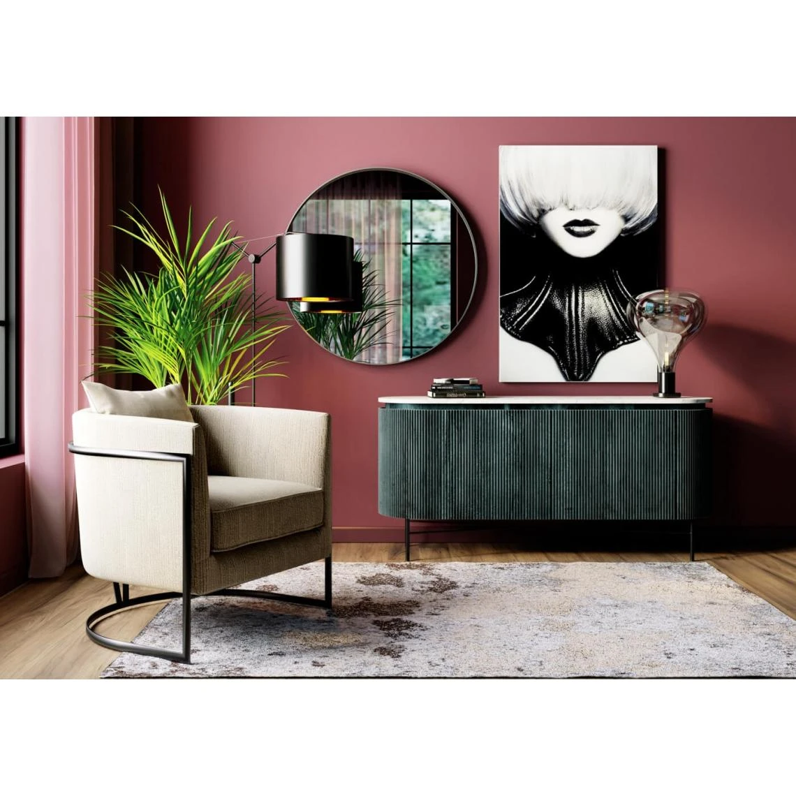 Karedesign Miroir Curve Rond Chrome 100cm Kare Design 4 Karedesign Miroir Curve Rond Chrome 100cm Kare Design – Image 2