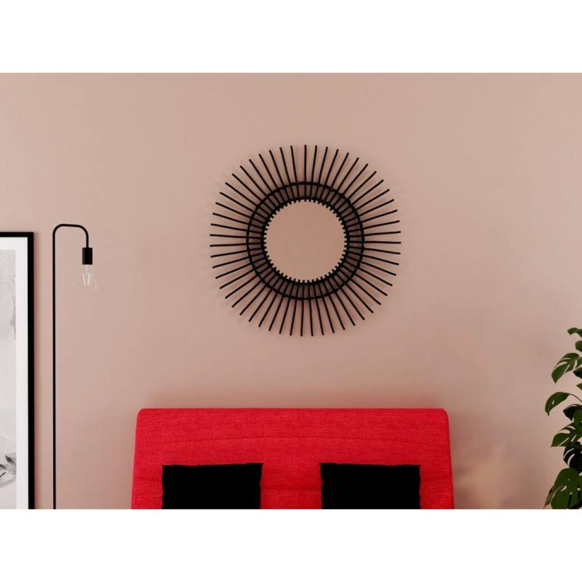 BUT Miroir D80 Cm TILIO Noir 3 BUT Miroir D80 Cm TILIO Noir – Image 2