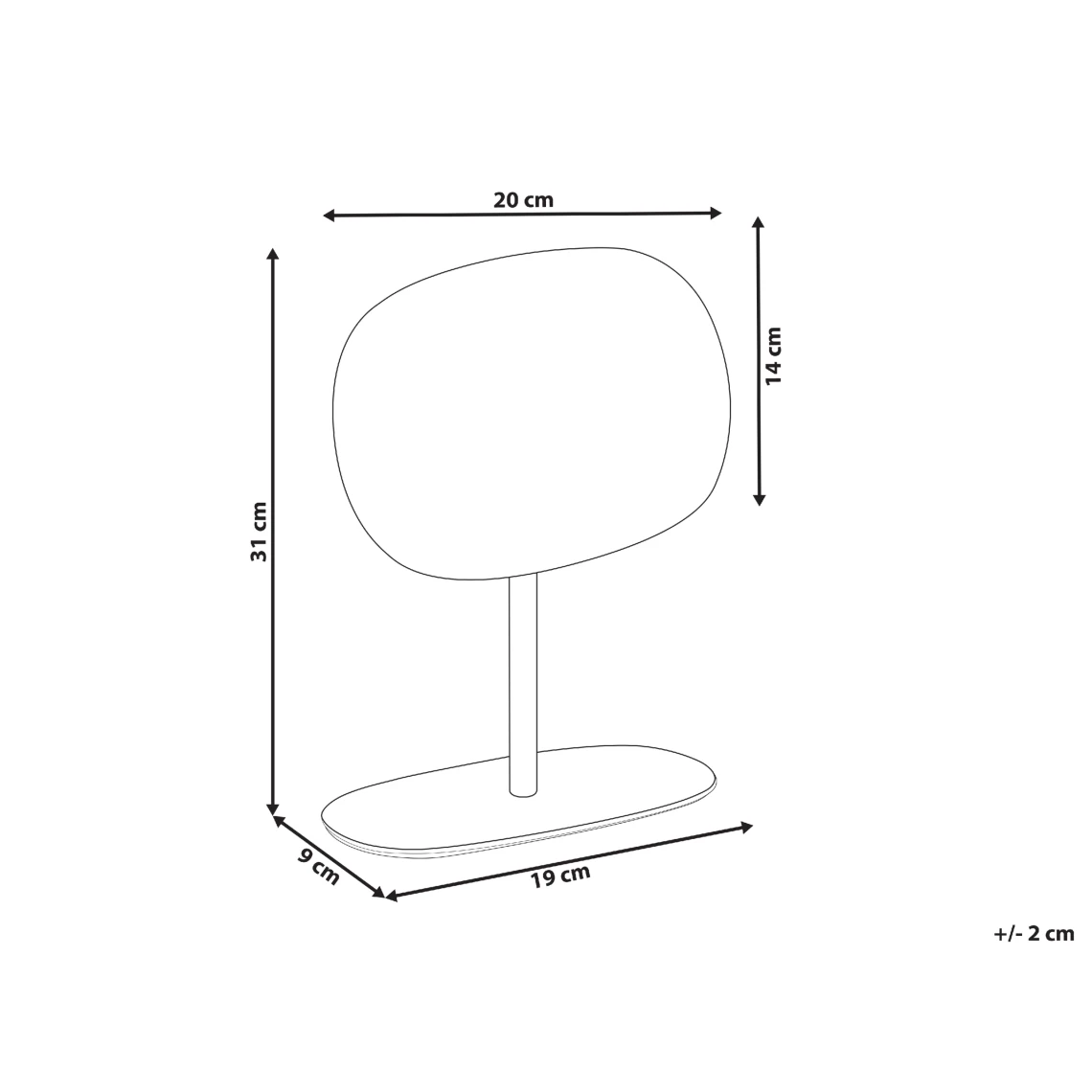 Beliani Miroir De Maquillage 20 X 14 Cm Doré CHARENTE 4 Beliani Miroir De Maquillage 20 X 14 Cm Doré CHARENTE – Image 2