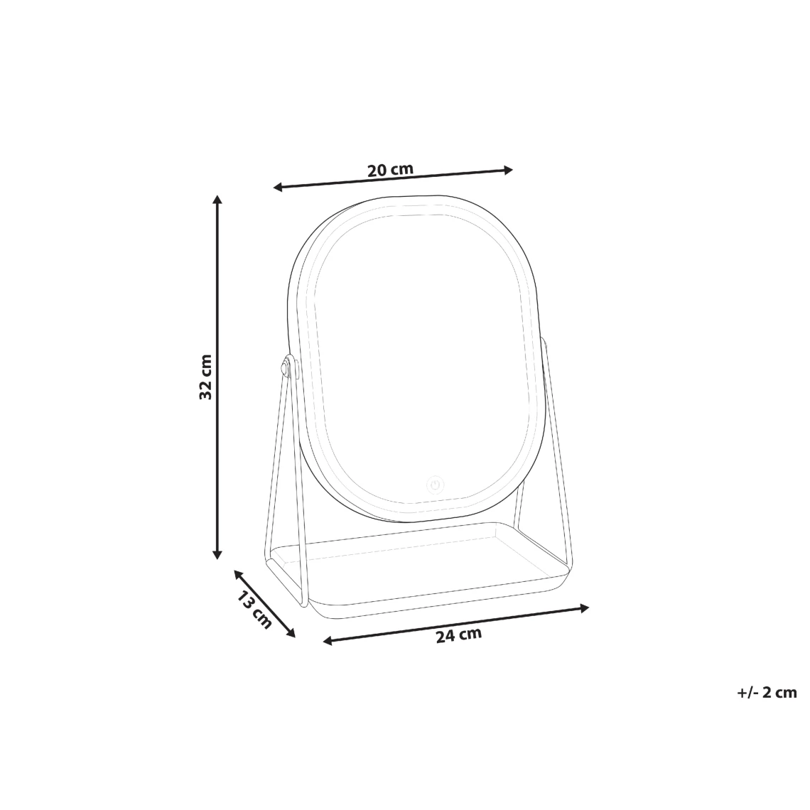 Beliani Miroir De Maquillage Avec LED 20 X 22 Cm Doré DORDOGNE 4 Beliani Miroir De Maquillage Avec LED 20 X 22 Cm Doré DORDOGNE – Image 2