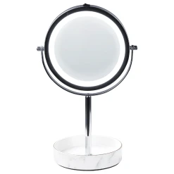 Beliani Miroir De Table Argenté Et Blanc à LED ø 26 Cm SAVOIE 8 Beliani Miroir De Table Argenté Et Blanc à LED ø 26 Cm SAVOIE -magasin Vente-unique miroir de table argente et blanc a led o 26 cm savoie 14074792 39089646 1140x1140