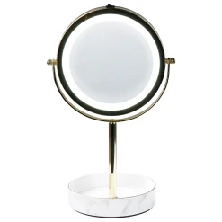 Beliani Miroir De Table Doré Et Blanc à LED ø 26 Cm SAVOIE 8 Beliani Miroir De Table Doré Et Blanc à LED ø 26 Cm SAVOIE -magasin Vente-unique miroir de table dore et blanc a led o 26 cm savoie 14074810 39089708 1140x1140