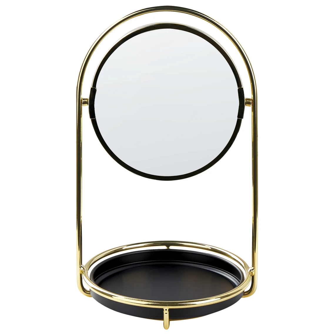 Beliani Miroir De Table Doré ø 15 Cm INDRE 3 Beliani Miroir De Table Doré ø 15 Cm INDRE