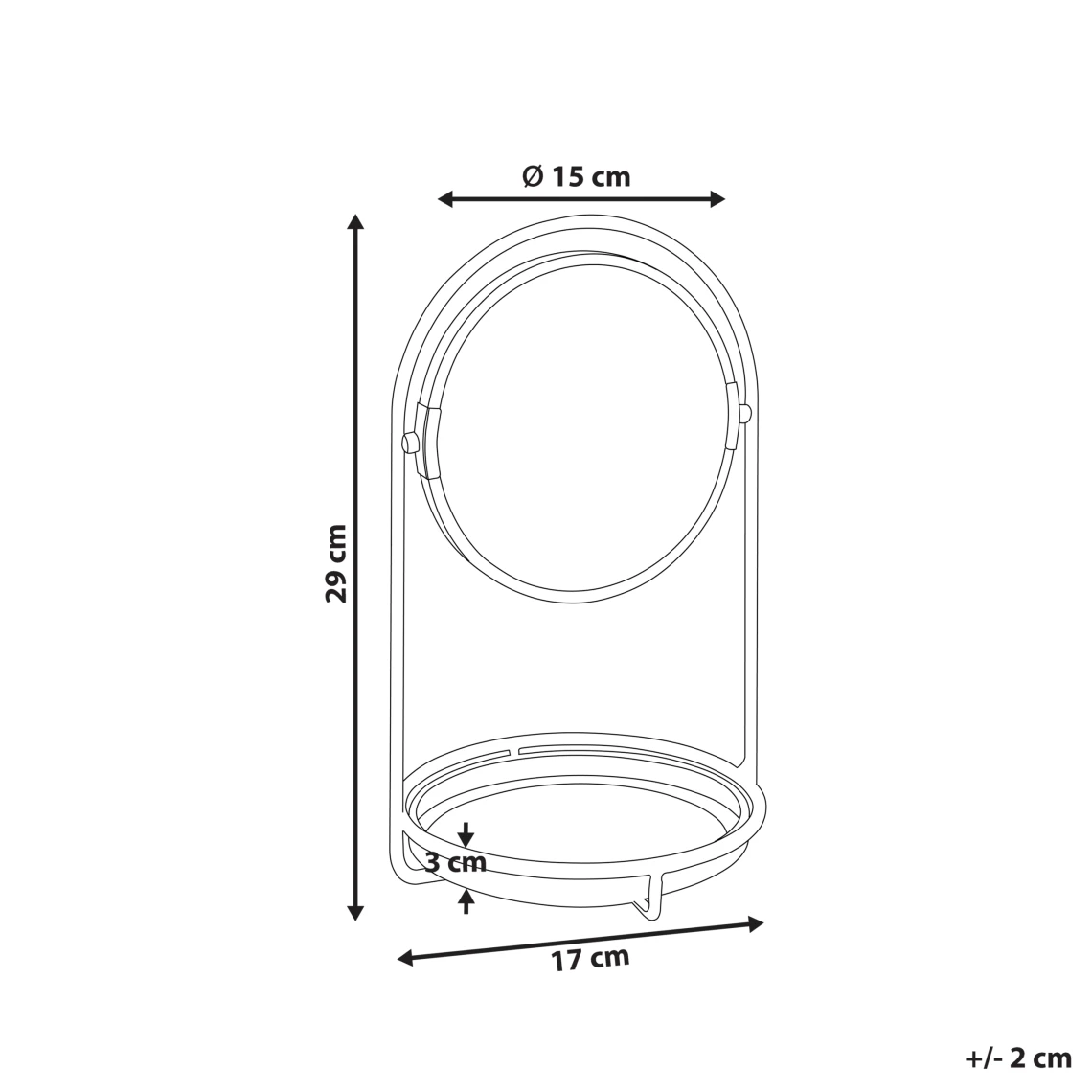 Beliani Miroir De Table Doré ø 15 Cm INDRE 4 Beliani Miroir De Table Doré ø 15 Cm INDRE – Image 2