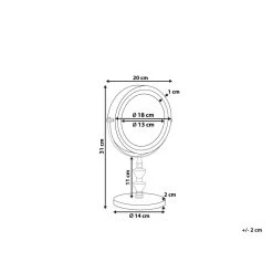 Beliani Miroir De Table Grossissant Avec LED ø 20 Cm Argenté LAON 9 Beliani Miroir De Table Grossissant Avec LED ø 20 Cm Argenté LAON -magasin Vente-unique miroir de table grossissant avec led o 20 cm argente laon 12176724 32384896 1140x1140
