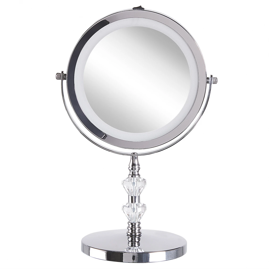 Beliani Miroir De Table Grossissant Avec LED ø 20 Cm Argenté LAON 6 Beliani Miroir De Table Grossissant Avec LED ø 20 Cm Argenté LAON – Image 4