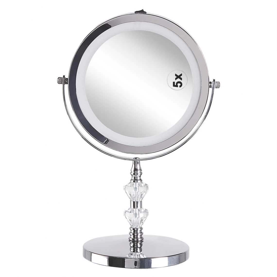 Beliani Miroir De Table Grossissant Avec LED ø 20 Cm Argenté LAON 7 Beliani Miroir De Table Grossissant Avec LED ø 20 Cm Argenté LAON – Image 5