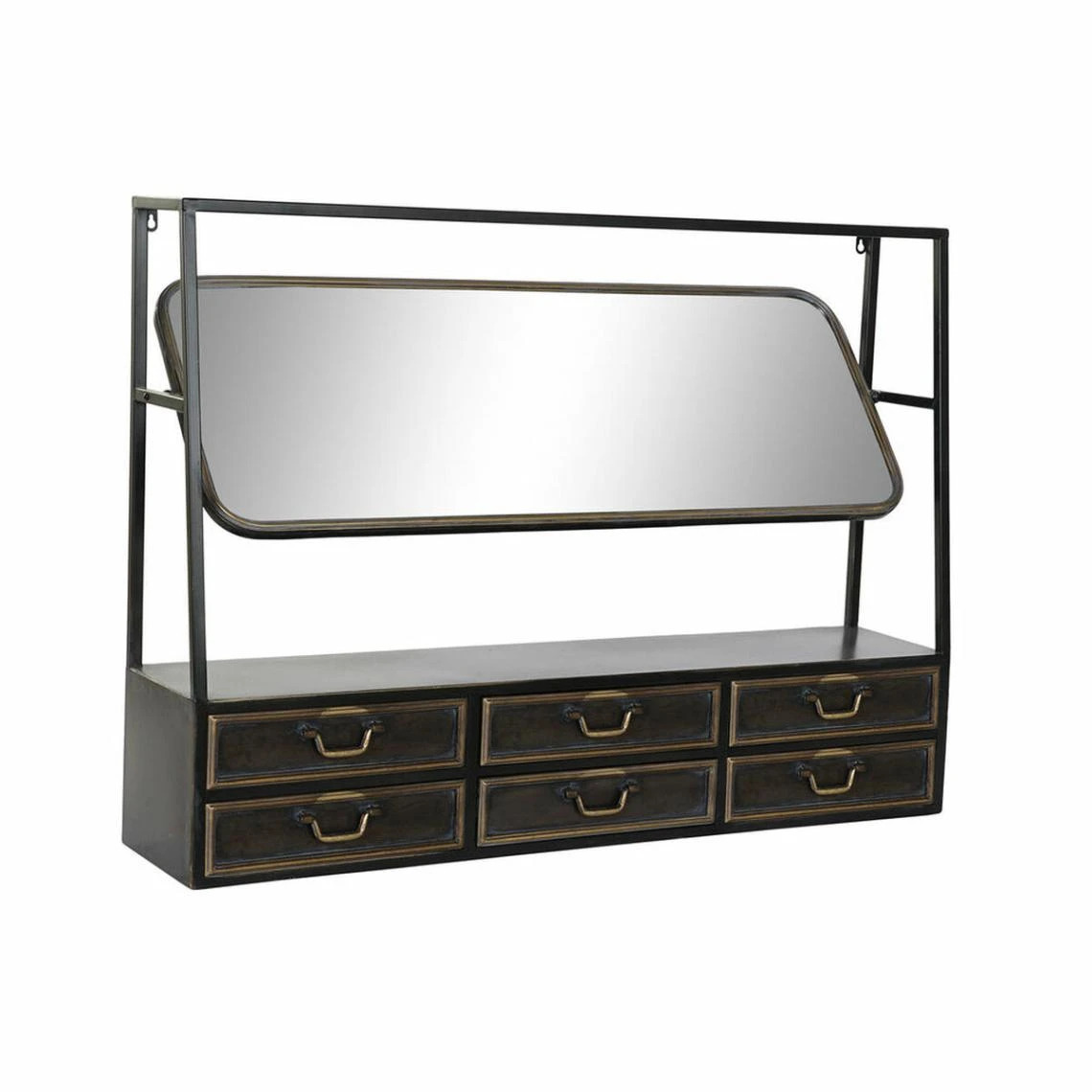 Miroir DKD Home Decor Noir Métal Cuivré Clair (110 X 23 X 80 Cm) 3 Miroir DKD Home Decor Noir Métal Cuivré Clair (110 X 23 X 80 Cm)