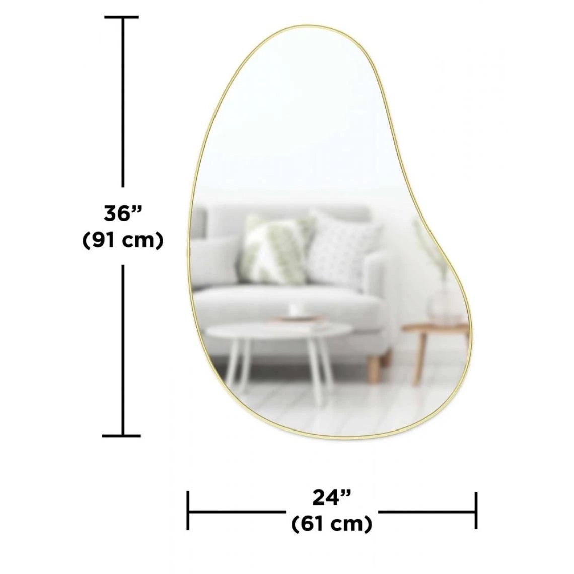 Umbra Miroir Finition Métallique Hubba 61 × 91 Cm Laiton. 5 Umbra Miroir Finition Métallique Hubba 61 × 91 Cm Laiton. – Image 3