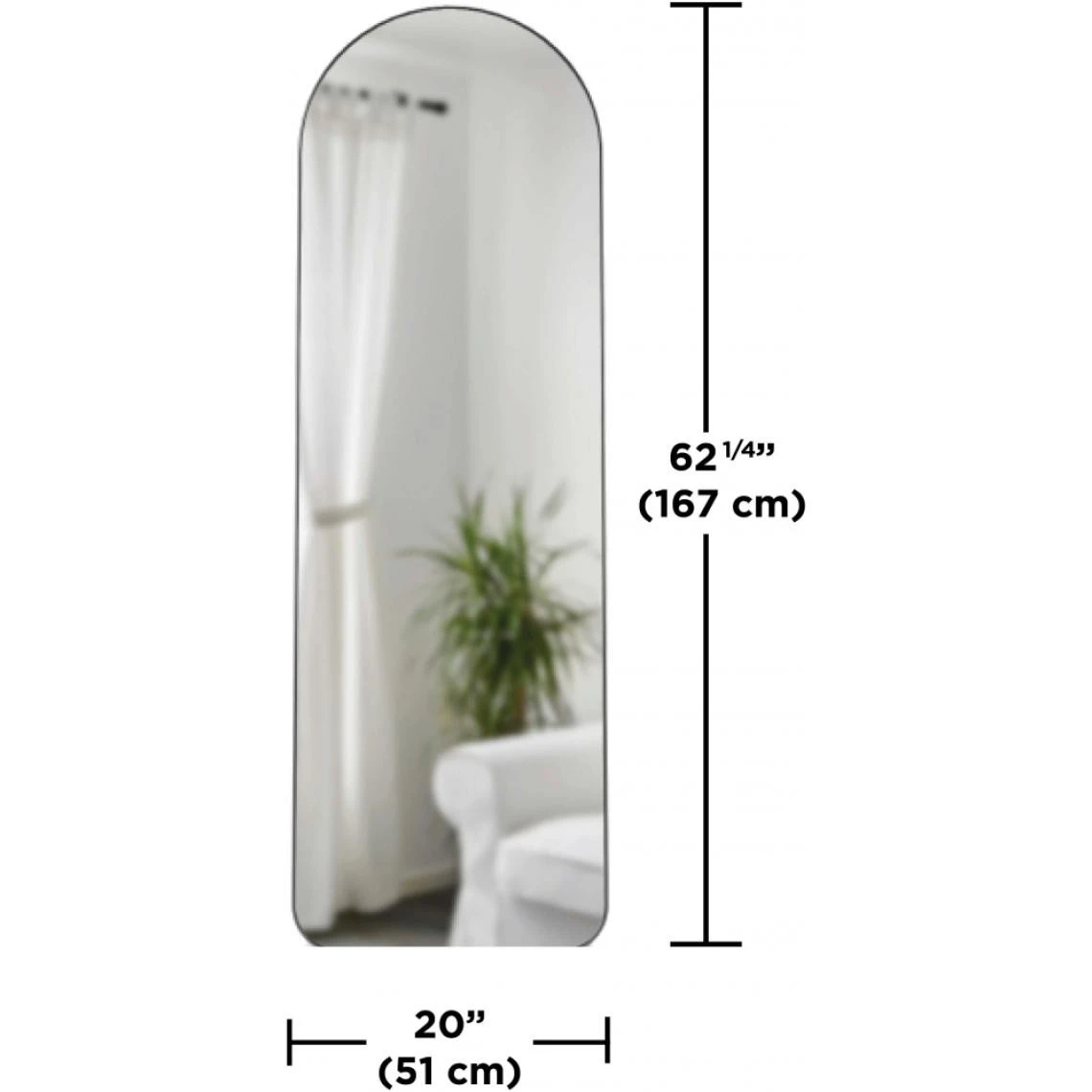 Umbra Miroir Hubba 51 X 157 Cm Titane. 5 Umbra Miroir Hubba 51 X 157 Cm Titane. – Image 3