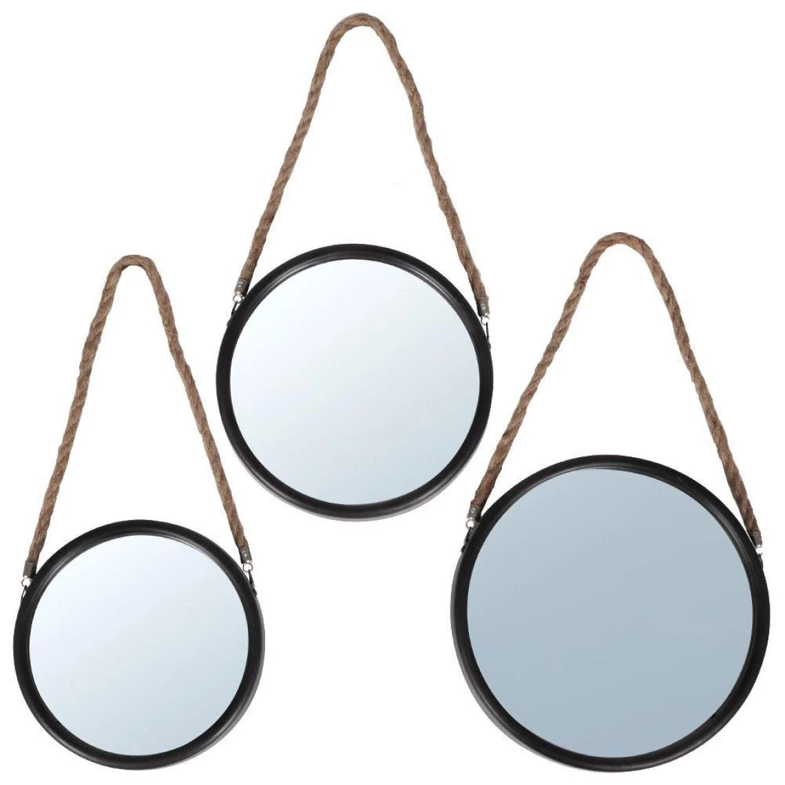 Other Miroir, Miroir Mural Rond Dans Un Cadre Noir Sur Une Ficelle, Un Ensem... 5 Other Miroir, Miroir Mural Rond Dans Un Cadre Noir Sur Une Ficelle, Un Ensem... – Image 3