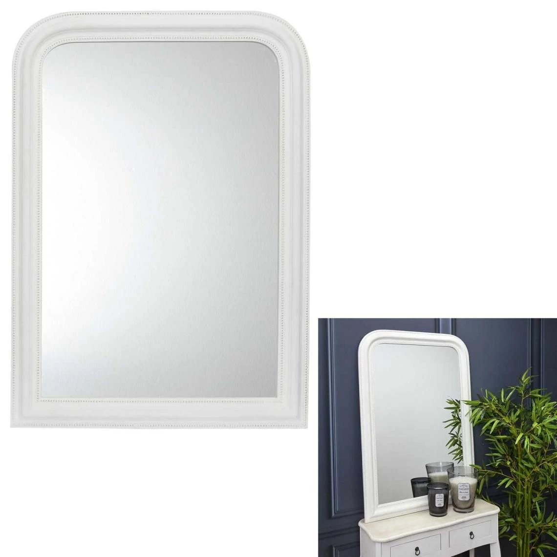 TOILINUX Miroir Moulures 73x104 Cm - Blanc 5 TOILINUX Miroir Moulures 73x104 Cm - Blanc – Image 3
